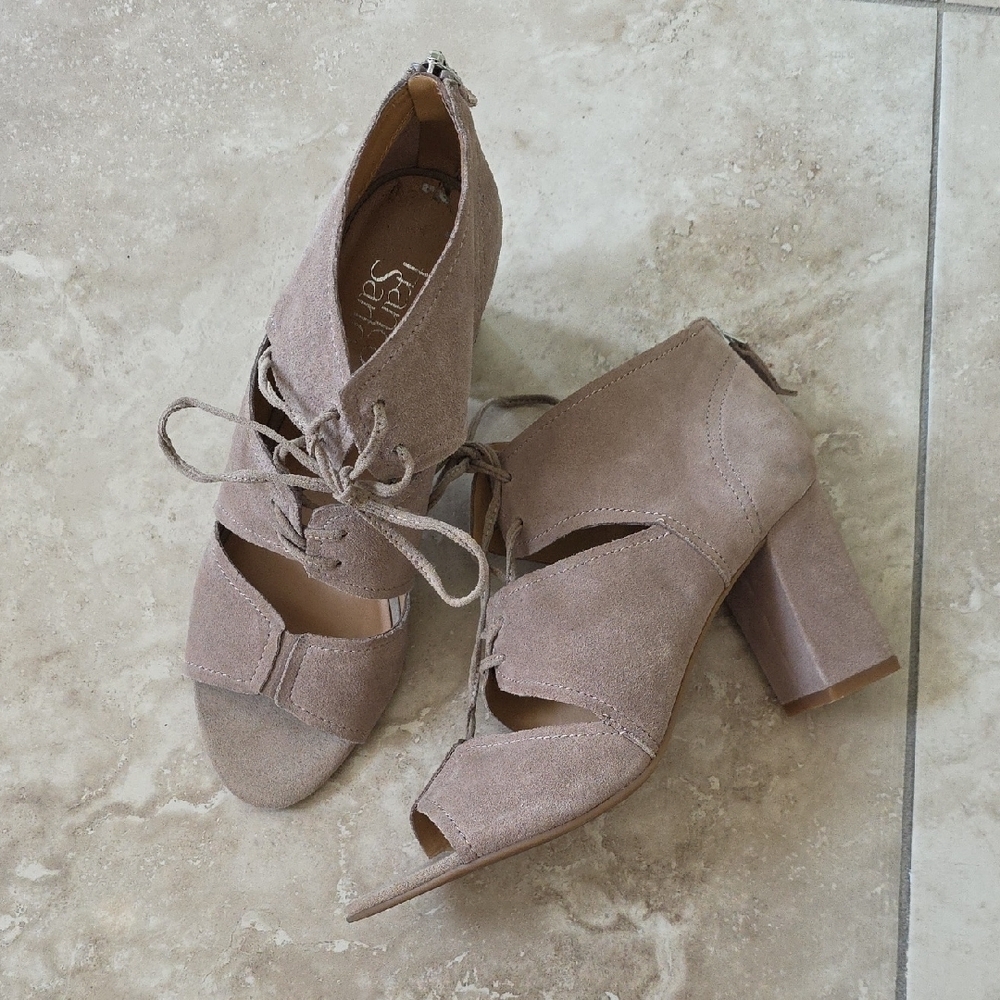 Elegant Suede Lace-Up Heels